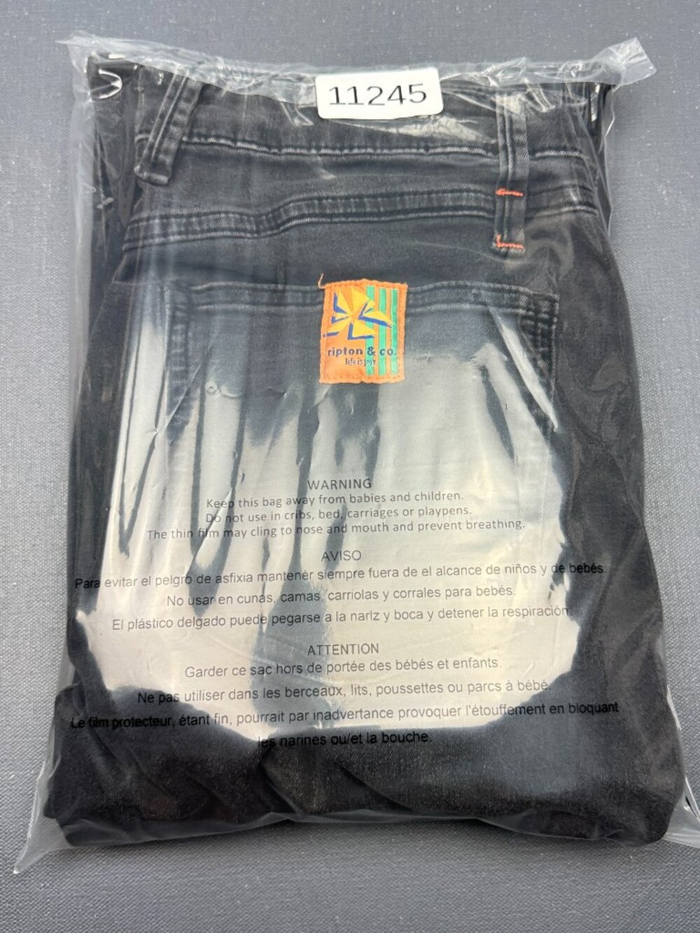 Ripton & Co Womens Size 29 Black Stretch Wide Leg Raw Hem Cargo Jeans High Rise - Picture 14 of 14